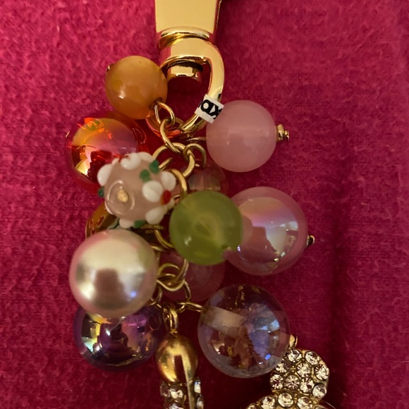 NWOT Piper K Jeweled Teddy Bear with Balloons Bag Charm - Picture 5 of 6